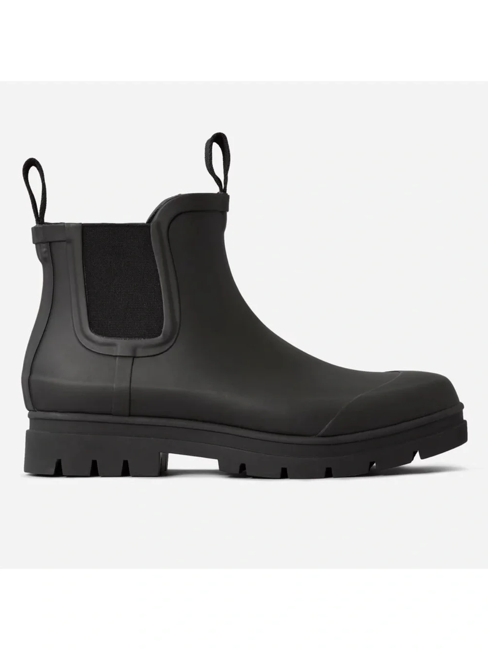 Everlane Black Chelsea Rain Boots Size 10 Waterproof Lug Sole Minimalist NWOB - Picture 2 of 9